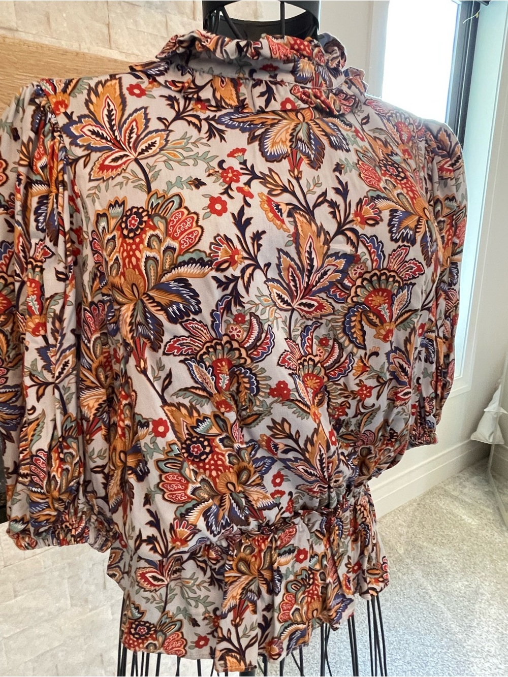 Tahari Multicolor Paisley Ruffled Blouse - Picture 2 of 4